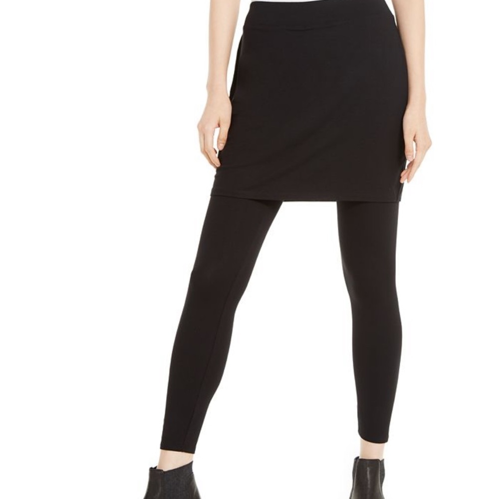 Eileen Fisher black skirted leggings sz M